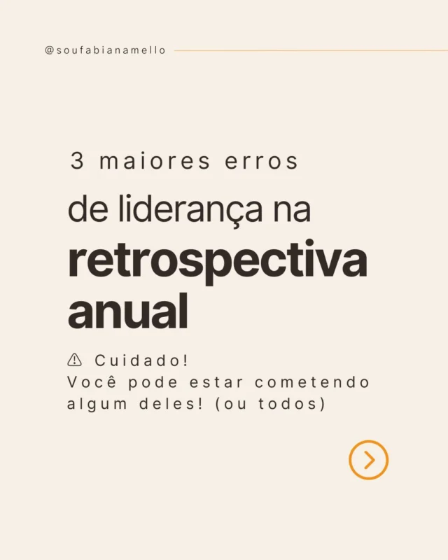 Os 3 maiores erros de liderança na retrospectiva anual!

🎯 O final do ano é o momento em que a maioria de nós faz uma pausa para reconhecer o caminho percorrido e planejar os próximos passos. Mas muitos líderes cometem erros que acabam desmotivando a equipe e criando obstáculo para o desenvolvimento.

⚠️ Você pode estar cometendo algum deles!
1️⃣ Focar só nos números e esquecer as pessoas
2️⃣ Revisar o passado sem alinhar o futuro
3️⃣ Transformar a revisão em um monólogo

✨ Lembre-se:
Uma boa retrospectiva anual é feita de reconhecimento, escuta e alinhamento. Líderes que evitam esses erros começam o próximo ano com equipes mais engajadas e preparadas.

💬 Qual desses erros você já viu acontecer (ou até já cometeu)?

#Liderança #RevisãoAnual #GestãoDeEquipes #LiderançaComPropósito #CoachingDeLiderança #DesenvolvimentoDeLíderes