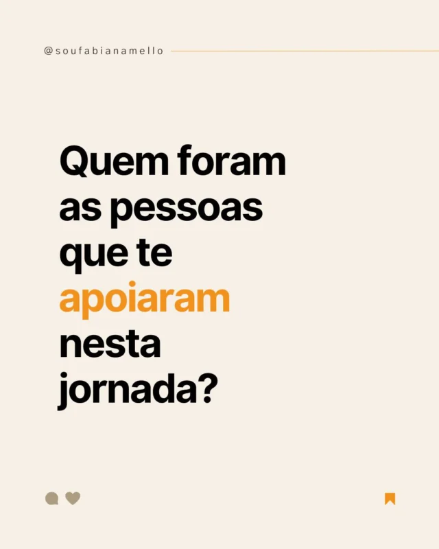 Quem foram as pessoas que te apoiaram nesta jornada? 🤝🏽

Vamos celebrar as pessoas que estiveram ao nosso lado ao longo deste ano? Grandes jornadas são feitas com o apoio de pessoas especiais. Quem caminhou ao seu lado, trazendo força, apoio, parceria ou presença?

🌟 Perguntas para reflexão:
1️⃣ Quem foram seus principais apoiadores ao longo deste ano?
2️⃣ Como essas pessoas contribuíram para o seu crescimento?
3️⃣ Você já agradeceu a elas?

🌱 Ação prática para hoje:
Escolha alguém que foi essencial para você este ano? Expresse sua gratidão! 
Marque esta pessoa aqui nos comentários! Vem comigo?

#advento #LiderançaQueTransforma #Gratidão #Conexões #Reflexão