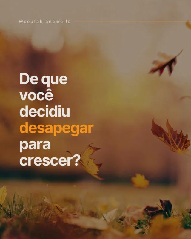 Você escolheu desapegar de algo ao longo deste ano? 🍂

✨ Às vezes, para avançar, é preciso soltar aquilo que não nos serve mais. Pensamentos, comportamentos ou situações que limitam nosso crescimento. Muitas vezes nos prendemos ao conhecido e não abrimos espaço para que o novo chegue.

Ao longo desta semana, ouvi uma jovem dizer: não me fazia bem, mas eu amava. Me perguntei se realmente era amor!

🌟 Perguntas para reflexão:
1️⃣ O que você escolheu deixar para trás este ano?
2️⃣ Como essa escolha te trouxe mais leveza?
3️⃣ O que você ainda precisa desapegar para seguir adiante?

🌱 Ação prática para hoje:
Escreva em um papel algo que deseja soltar e desapegar. Queime-o (com cuidado!) ou descarte, simbolizando essa libertação.

📌 Compartilhe: De que você decidiu desapegar para crescer?

#advento #LiderançaQueTransforma #Desapego #Transformação #Reflexão