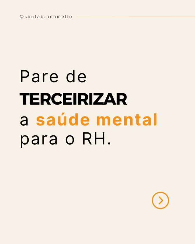 Saúde mental e propósito não são “extras”. São base para um ambiente de trabalho mais feliz e produtivo.

Durante muito tempo, delegamos temas como saúde mental e propósito para a área de RH, como se fossem ações pontuais ou campanhas anuais.
Só que o jogo mudou: hoje, quem não coloca isso no centro da estratégia perde performance, capacidade de inovação e os talentos.

Por que funciona?
🔸Times alinhados com o propósito se conectam mais com o impacto do que fazem.
🔸Rotinas de cuidado reduzem conflitos e fortalecem a confiança.

Um ambiente seguro retém talentos e atrai as melhores pessoas para o time.

⚡ E aqui vai o desafio: observe sua equipe nesta semana. Saúde mental e propósito estão nas suas conversas diárias ou só aparecem no calendário de eventos?

💬 Comenta “GUIA” que te envio meu checklist gratuito com 5 ações práticas para integrar propósito e saúde mental na sua liderança.